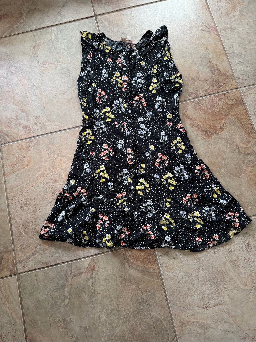 Ladies Black Floral Dress